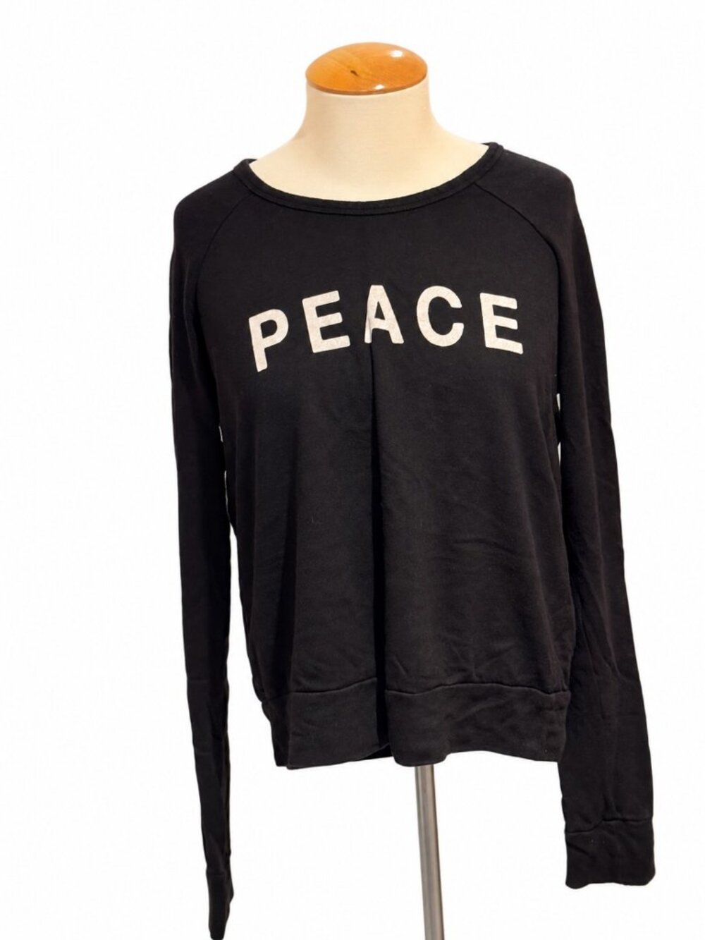 Sundry Black PEACE / & LOVE Sweatshirt - 0